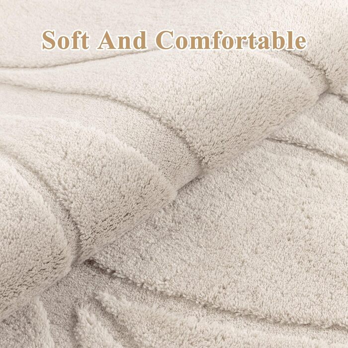 Килимова доріжка SHACOS довга 80x300 см, нековзка, бежева, можна прати, довгий килим з коротким ворсом для кухні, передпокою, вітальні, спальні, 80 x 300 см (прямокутна), бежевий лист