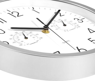 Настінний годинник Foxtop з індикатором температури і вологості Сучасний без цокання Безшумний годинник для кухні вітальні ванної