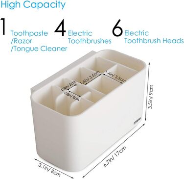 Тримач для зубних щіток настінний - настінний тримач для зубних щіток у ванній кімнаті - підставка для зубної пасти (4 відділення
