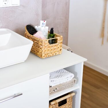 Кошик для зберігання HMF, сплетений з водяного гіацинта та морської трави Набір з 2 шт. Розмір S 22 x 17 x 12 см 2 шт. и