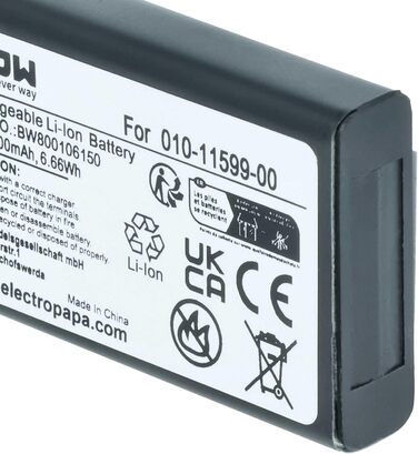 Акумулятор VHBW, сумісний з портативними навігаторами Garmin Alpha 100, GPS-навігаторами Monterra (1800 мАг, 3,7 В, літій-іонний)