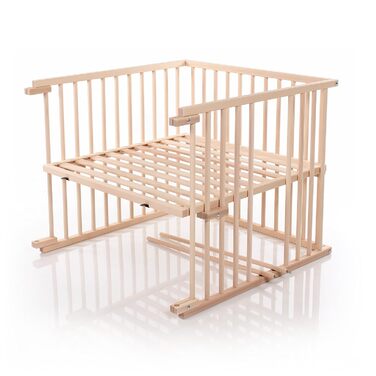 Комплект для переобладнання дитячого ліжка babybay для приліжкових ліжечок, плавне регулювання, підходить для моделі Maxi та ліжка Boxspring / дитячого ліжка, розмір 140 см x 89 см, виготовлений з масиву бука, натуральної необробленої деревини