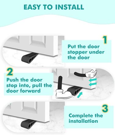 Дверний клин для підлоги, нековзний, міцний і важкий, гумовий дверний клин, гумові клини для всіх поверхонь