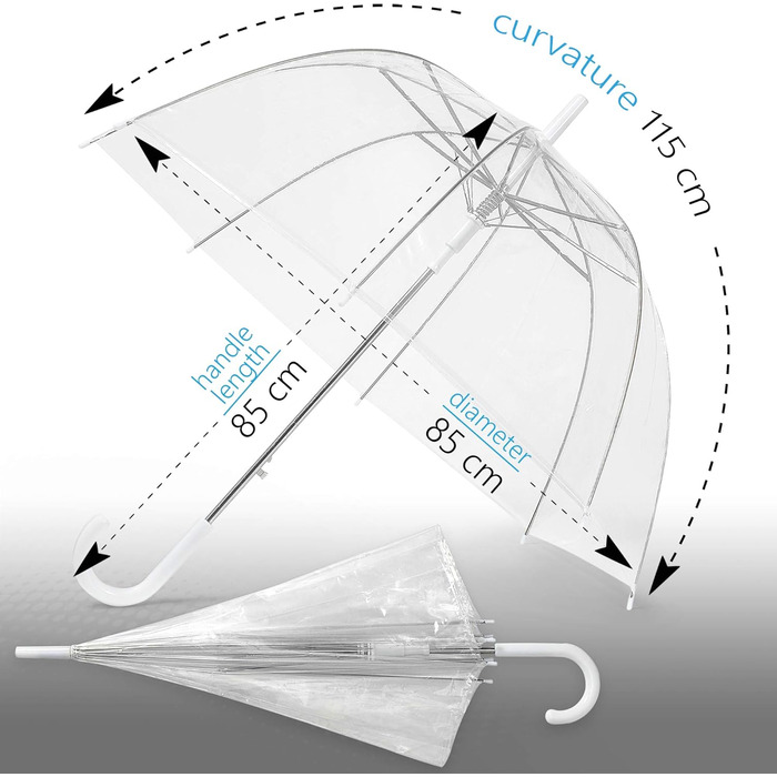 Прозора парасолька GadHome Велика прозора парасолька 85 см, купольні парасольки для жінок, весільна парасолька Легка парасолька, а