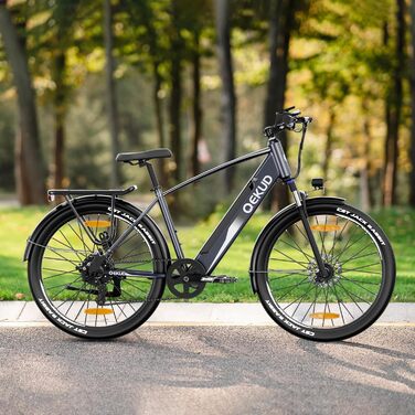 Електровелосипед для жінок/чоловіків, 26 дюймів/27,5 дюймів, з літій-іонним акумулятором 36 В 13 Аг, двигуном 250 Вт, запас ходу до 100 км у гібридній моделі 27,5 дюймів, сріблястий