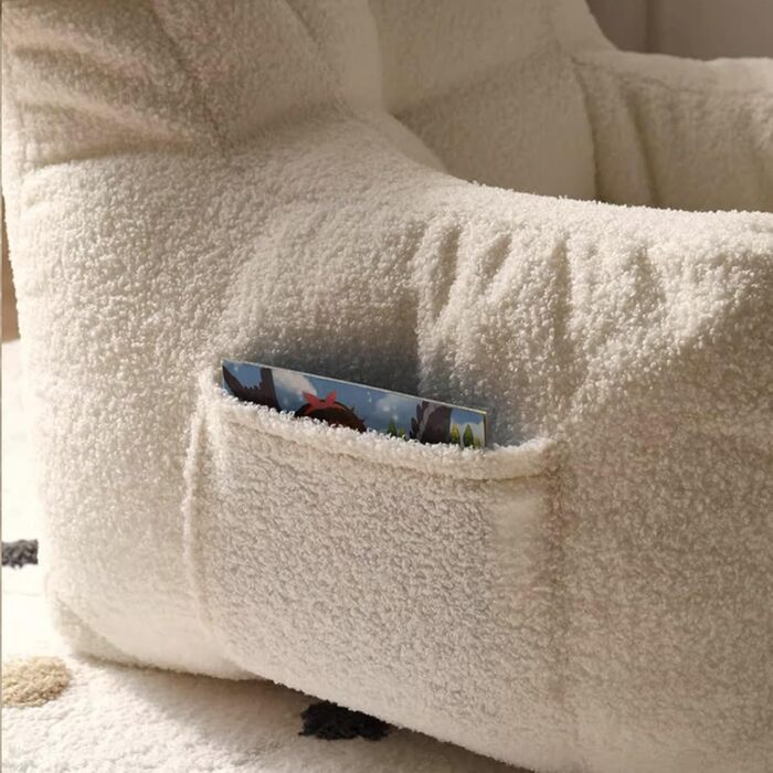 Дитяче м&39яке крісло Надзвичайно м&39який чохол з плюшевого тканини Можна прати та легко доглядати Затишне дитяче крісло зі спинкою Для спалень та ігрових кімнат (коричневий)