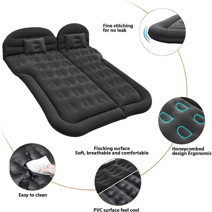 Автомобільний матрац для VW Tiguan 3 2024 2025, двосторонній потовщений флокований автомобільний матрац, надувне ліжко для кемпінгу, складаний портативний надувний матрац, звичайний A