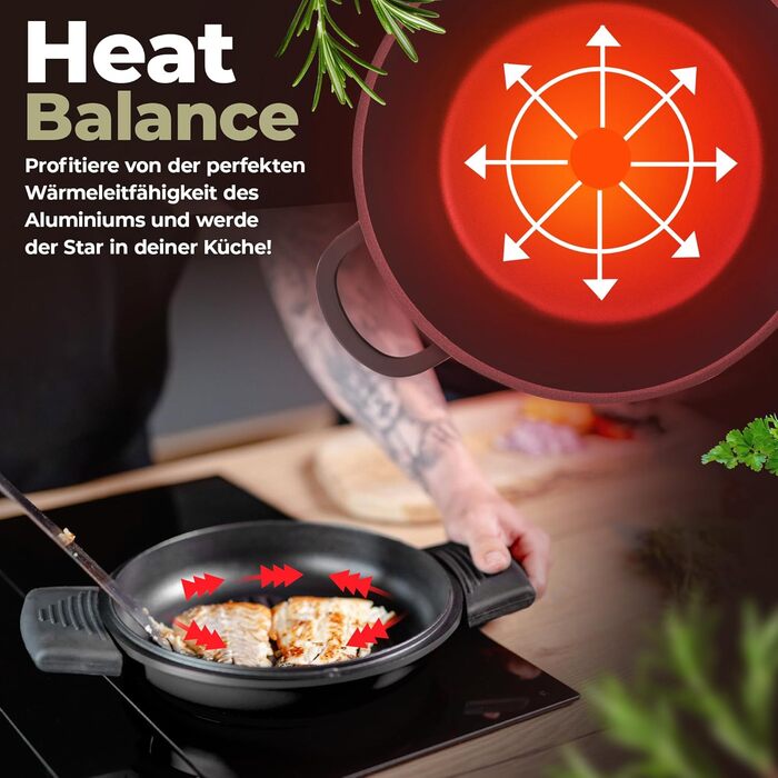 В1 лита алюмінієва сковорода з кришкою підходить для використання в духовці для запікання та тушкування або як сковорода для індук