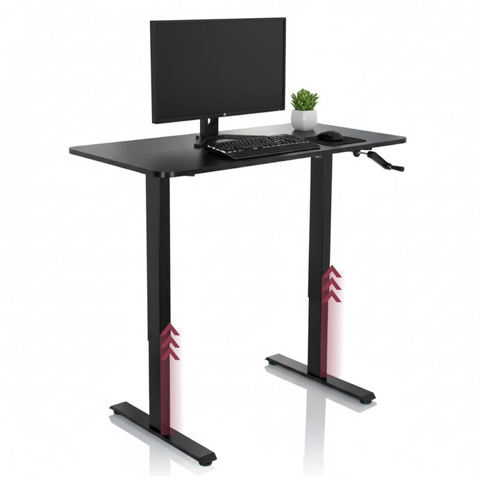 Стіл з регульованою висотою 120x60 см Stand CR Black Комп&39ютерний стіл з ручним регулюванням висоти, 802115