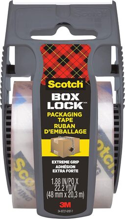 Пакувальна стрічка Scotch Box Lock - 6 рулонів з дозатором, 48 мм x 20,3 м - Міцна транспортна та пакувальна стрічка - Ідеально підходить для пакування посилок і коробок