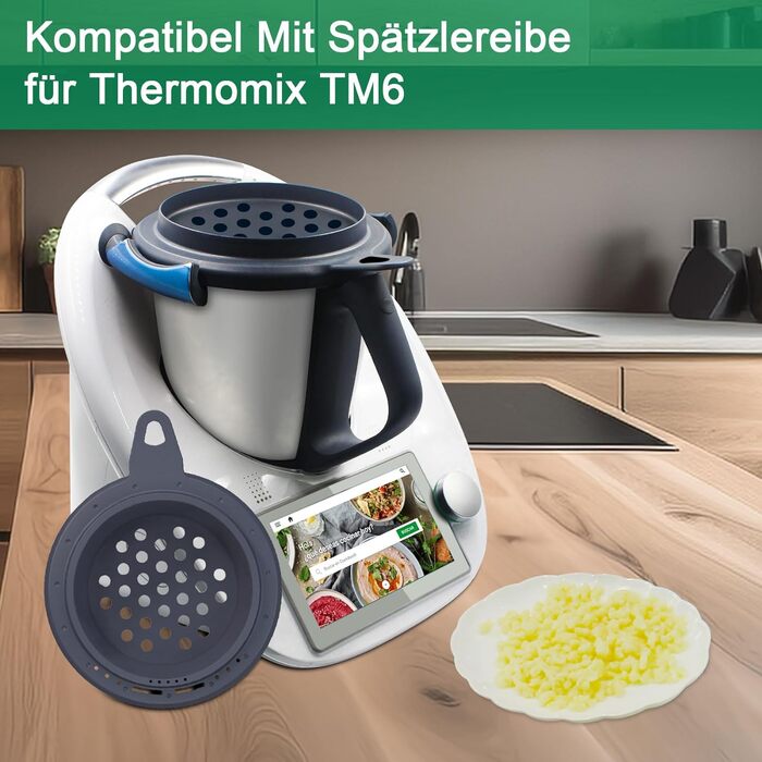 Для аксесуарів Thermomix TM6 Sptzle Strainer Sptzle Attachment - Швидко приготований Sptzle, зі скребком для кухонного комбайна Vorwerk Thermomix TM6, кухонної техніки Sptzle Slicer Sptzle Press
