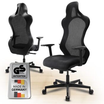 Ергономічне ігрове крісло Запатентоване 3D-з&39єднання сидіння Ігрове крісло на 100 індивідуально регульоване Ігрове крісло Геймерське крісло Комп&39ютерне крісло Крісло для ПК Обертове крісло Підтримка 150 кг Офісне крісло Чорний Tribun