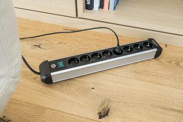 Розеткова планка Brennenstuhl Premium-Alu-Line 8-кратна/розеткова планка з високоякісного алюмінію (розетка на кілька розеток з ви