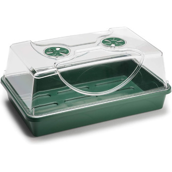 Закрита теплиця середнього розміру з кришкою, що не б&39ється, для пророщування насіння та росту рослин - 38 x 24 x 18 сантиметрів - зелений, 50031/P