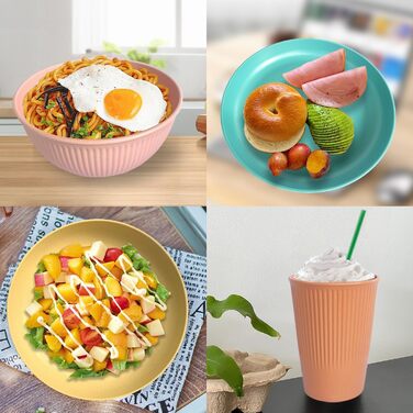 Набір посуду для кемпінгу на 6 осіб, 18 предметів, міцний пластиковий набір для пікніка, вечірок та дому, легкий, придатний для мікрохвильової печі та посудомийної машини, дитячий посуд для кемпінгу, 1 колір