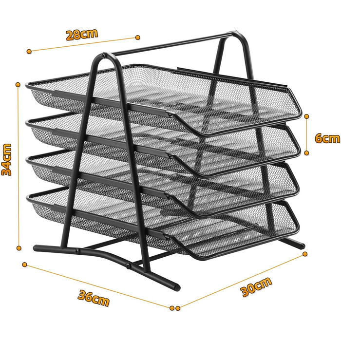 Настільний органайзер Marbrasse, лоток для листів, штабельований, в полицях для настільних файлів, журналів, органайзера, настільного органайзера (4 обруча чорні) чорний 1