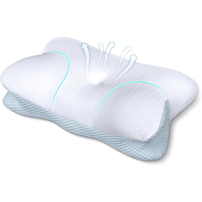 Подушка для шийного відділу хребта від болю в шиї, ортопедична подушка з піною з ефектом пам&39яті від болю в плечах, ергономічна подушка для підтримки голови та шиї для сну на боці/спині/животі, розкішна подушка для шиї