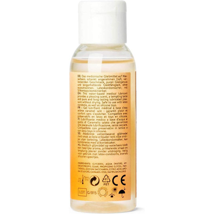 Лубрикант на водній основі AMORELIE Care Salted Caramel, їстівний, 50 мл