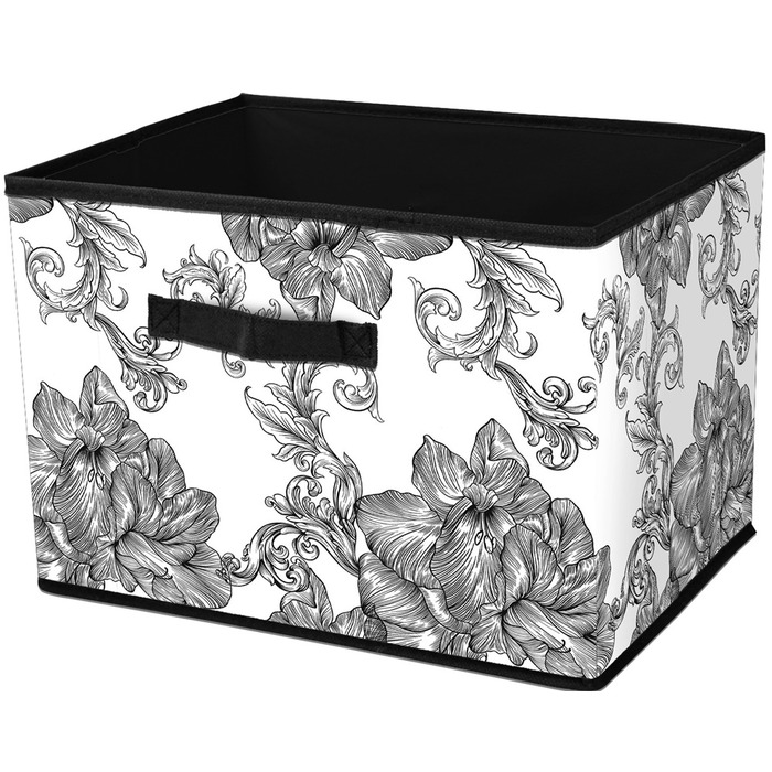 Кошик Idea Home NP-103R Anthracite Flowers 38x27x27 см (7058549)
