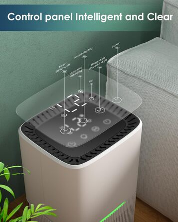 Осушувач повітря електричний, TUKIMA Кімнатний осушувач повітря Тихий осушувач повітря з функцією розморожування та режиму сну, оч