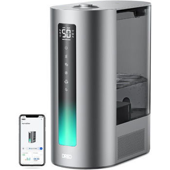 Зволожувач повітря Dreo Smart для спальні, супер великий зволожувач повітря з верхнім заповненням 4 л з масляним дифузором і нічни
