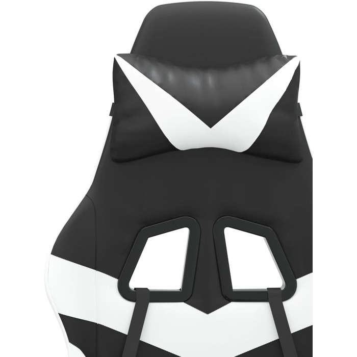 Поворотне ігрове крісло, чорно-біле, штучна шкіра, модель 349548