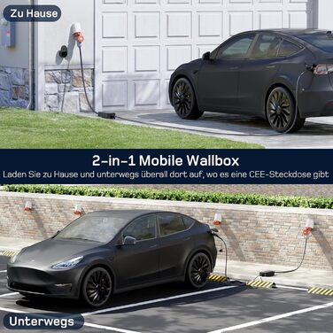 Фаза7м6-16А регульована потужність зарядки, зарядний кабель CEE 16a до типу 2 та мобільна зарядна станція 11kW для ID.3, ID.4, ID.