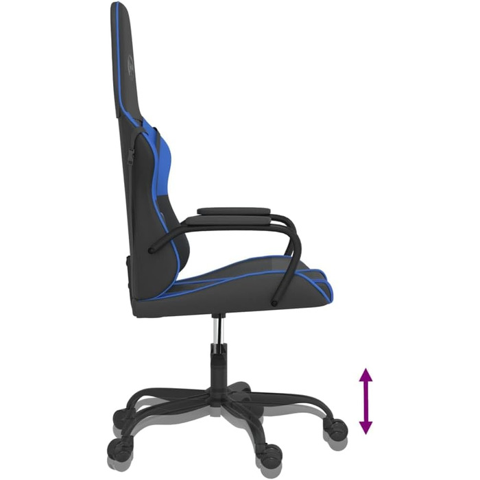 Геймерське крісло, офісне крісло, чорно-синє, штучна шкіра
