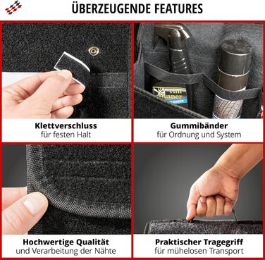 Органайзер для авто Walser, сумка для багажника, розмір S - 28x14x28 см, чорний