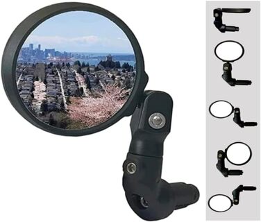 Велосипедне дзеркало Hafny, багаторівневе регулювання, HD-захисне скло, ударостійке, дзеркало для електровелосипеда, дзеркало заднього виду для велосипеда, HF-M952B-FR08 (синє скло без відблисків)