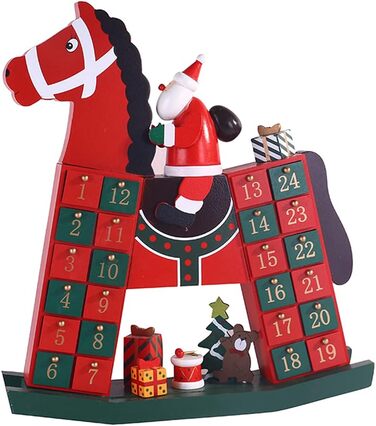 Дерев'яний календар Санта-Клауса на 24 дні Uqezagpa