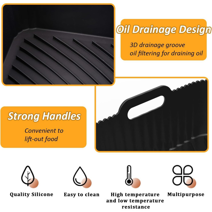 Аксесуари для фритюрниці Ninja Foodi Flexdrawer 10,4 л AF500EU,3 шт. Багаторазова мультипіч з силіконовою формою Аксесуари для Ninja AF500EU AF500EUCP(2 набори 18 * 20 * 10 см 36 * 20 * 10 см) 2 шт. 18 * 20 * 10 см 36 * 20 * 10 см Набори