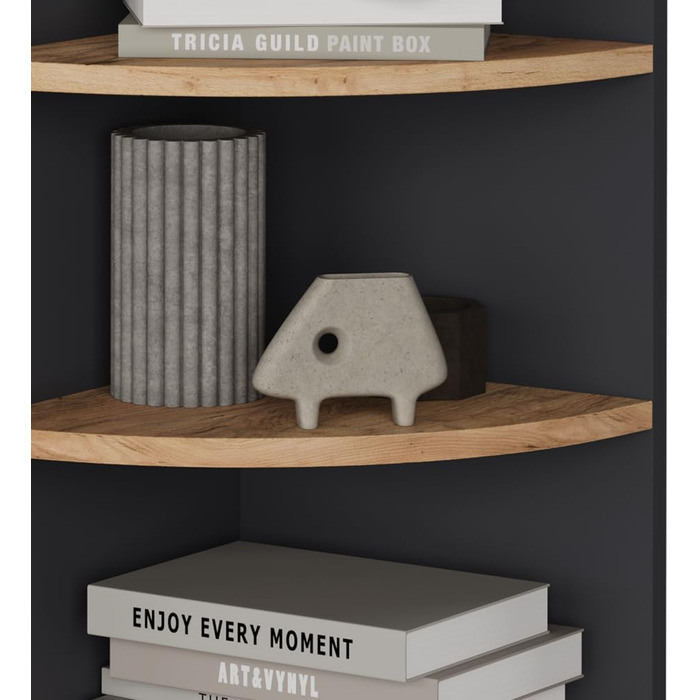 Кутова полиця Vicco Ecki, книжкова полиця, антрацит/золотий дуб, 30 x 60 см Антрацит/золотий дуб 60x30 см