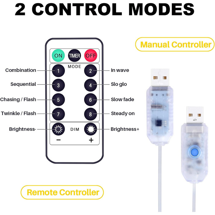 Завіса казкових вогнів Yizhet 3x3m Світлодіодна завіса казкових вогнів Світлодіодна завіса казкових вогнів з 8 режимами, водонепро