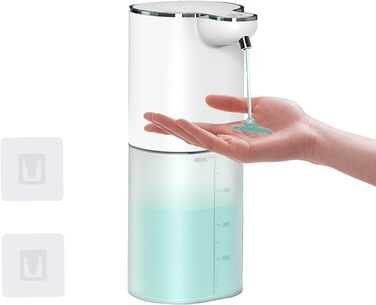 Настінне кріплення для мила, автоматичний дозатор мила Dalugo 400 мл, що перезаряджається, з 4 регульованими рівнями, водонепроник