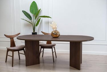 Овальний обідній стіл Selsey OVO, 90 x 204 см Обідній стіл, Кухонний стіл, Горіх Вісконсин