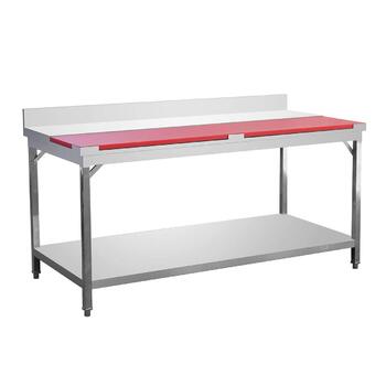 Стіл з нержавіючої сталі GS Multitrade робочий стіл 180 см кухонний стіл з нержавіючої сталі з піднятим краєм розбірний стіл, стіл з нержавіючої сталі розбірний стіл