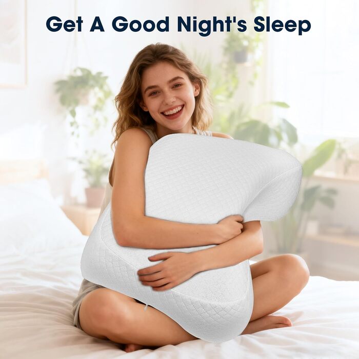 Ортопедична подушка для сну на боці з проймою, подушка для шиї з піни з ефектом пам&39яті, 3 пройми, ергономічна подушка для голови та плечей, підходить для тих, хто спить на боці, на животі, на спині та на ногах.