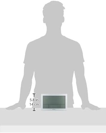 Настінний годинник на радіокеруванні з індикатором температури, пластик, сріблястий, маленький 22.5 x 14.3 x 2.4 см Сріблястий оди