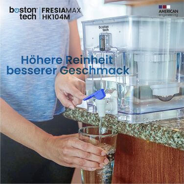 Фільтр для води FRESIAMAX з краном. Фільтр для води диспенсер 7,5 л. картридж. Зменшення вмісту вапна, хлору, таких металів, як свинець і мідь. ідеальний розмір для холодильника. Цифровий дисплей. Без BPA.