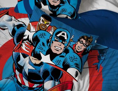 Комплект постільної білизни Marvel Comics Captain America - комплект постільної білизни з 7 предметів з підодіяльником і наволочка