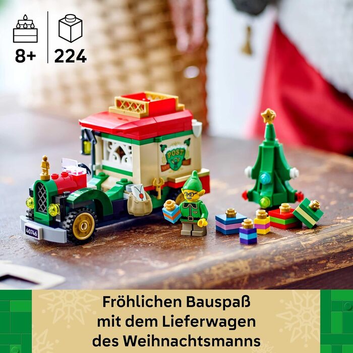 Конструктор LEGO Santa’s Delivery Truck 40746, 224 деталі, різдвяна вантажівка