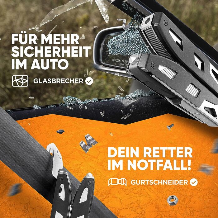 Складаний багатофункціональний інструмент District North Multitool Black Series з 16 інструментами Універсальний мультитул зі скла