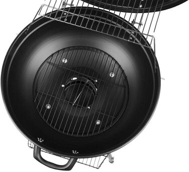 Вугільний гриль чайник-гриль з нержавіючої сталі ВхШхГ 92x57x54 см поверхня гриля Ø 54 см з кошиком для зберігання і термометром в