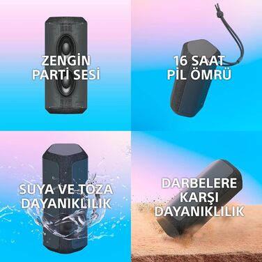 Портативна бездротова Bluetooth-колонка з широким звучанням і ремінцем для перенесення - водонепроникна, ударостійка, 16 годин авт