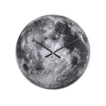 Настінний годинник Karlsson KA5475 Moon, скло, сірий, 60 x 60 см, чорно-білий