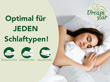 Подушка DREAMSTAR 40 x 80 см Комплект з 2 шт. Преміальний наповнювач для подушки 650 г Жорстка подушка з регульованою блискавкою Можна прати при температурі до 60 градусів Підходить для алергіків 40 x 80 см Преміум додатковий наповнювач, 2 шт., 40 x 80 см