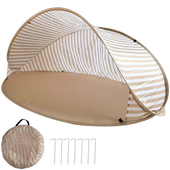Розкладний пляжний намет, портативний великий пляжний намет, автоматичний пляжний намет, захист від ультрафіолету 50, сонцезахисний намет, вітрозахисний, невеликий розмір у пакувальному спорядженні