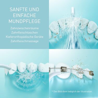 Портативний іригатор для ротової порожнини EW-DJ27-A303, бездротовий душ для рота, резервуар 200 мл, захист IPX7, 4 стандартні насадки, 5 рівнів тиску води, дорожній набір, крижано-блакитний колір, 300