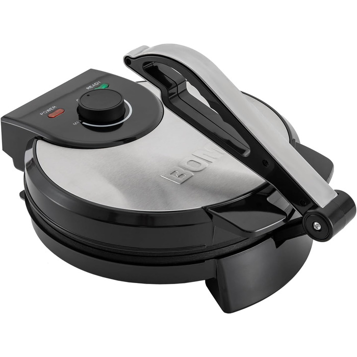 Електричний прес для тортильї чапаті Двостороння нагрівальна млинниця з нержавіючої сталі для чапаті, тортильї, коржів 1200 Вт